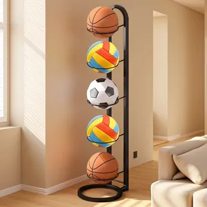 5-Tier Basketballlagerregal aus Metall, mit Farbe beschichtet zum Rostschutz, Fußballregal, Organisationsregal, Basketballständer
