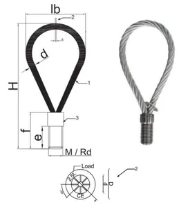 Hebehakenring Stahlseil Schlaufen Gewindehaken Schlaufe