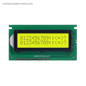 Display de Caractere de Tamanho Pequeno 16X2 Luz de Fundo Verde Amarelo Alfanumérico 1602 Módulo LCD