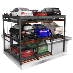 Mehrstufiges hydraulisch betriebenes automatisches Parksystem für Autos