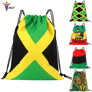 Minimalistisches Farbblockmuster Aufbewahrung Rucksack Zugband Sport Rucksack Leichte Tasche