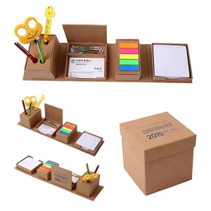 Werbeangepasstes rechteckiges Schreibtischwürfel-Notizblock-Set Post-it-Notizen aus recyceltem Material